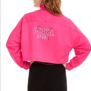 NWT Puma Sport Cropped Half Zip Long Sleeve Pullover Sweatshirt Sz Medium
